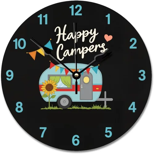 Vista 47 de ArogGeld Reloj tropical en algún lugar de madera, reloj de pared de madera, funciona con pilas, 12 pulgadas, sin tictac, moderno, para sala