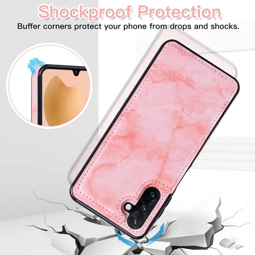 Vista 6 de Asuwish Funda de teléfono para Samsung Galaxy A13 5G con protector de pantalla de vidrio templado y billetera de mármol abatible con soporte