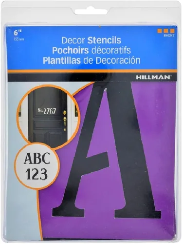 Vista 7 de Hillman Plantillas de servicio pesado (12 pulgadas) (843398) 410 gauge oil board, Includes letters, numbers, and symbols for signs, parking lots