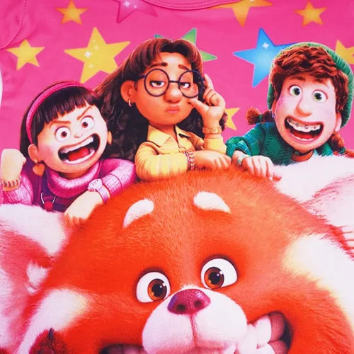 Vista 2 de Turn Red Panda Ropa para Niñas Mira-bel Princesa Manga Corta Vestido Camisa Disfraces Hogar Casual Niños Vestidos