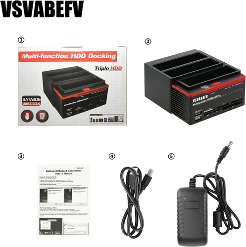 Vista 14 de IDE - Estación de acoplamiento para disco duro, lector de muelle de disco duro, caja de disco duro externo de 2.5 y 3.5 pulgadas, lector de tarjetas