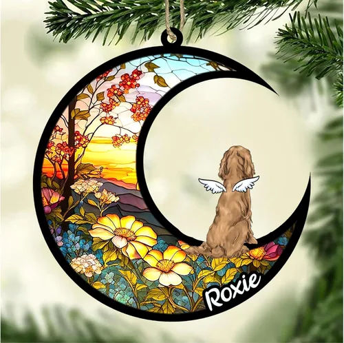 Vista 227 de LOVELYPOD Adorno de Navidad personalizado para perro Basset Hound (marrón) Basset Hound (marrón) adorno para atrapasoles de perro, razas de perros