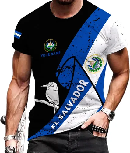 Vista 17 de Camisa personalizada de El Salvador Camiseta personalizada con la bandera de El Salvador para hombres, mujeres, regalo del orgullo salvadoreño de El