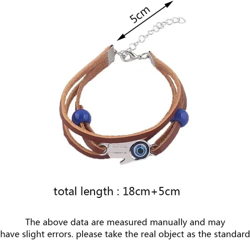 Vista 6 de Froiny Game the Last of Us Part Ellie Dina Hamsa Pulsera de mal de ojo azul cuentas pulseras de cuero brazaletes para mujeres hombres joyería, Cuero