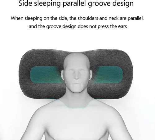 Vista 5 de Almohada cervical de espuma viscoelástica de contorno para aliviar el dolor de cuello, almohada ergonómica para dormir, almohada ortopédica