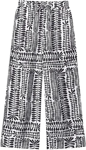 Vista 6 de Mittory Wide Leg Pants for Women Fashion Print Casual High Waist Elastic Straight Palazzo Pants