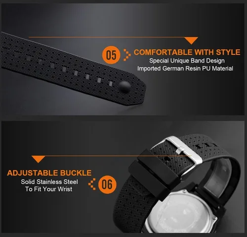 Vista 6 de Reloj deportivo digital ultrafino para hombre, resistente al agua, LED, luminoso, relojes de pulsera para hombres y mujeres