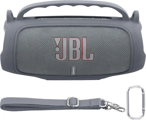 Vista 10 de Funda de silicona compatible con JBL Charge 5 Altavoz Bluetooth portátil impermeable (Cubierta de silicona negra)