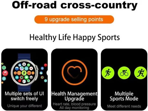 Vista 4 de ButxeT Smartwatch Z78 Ultra, reloj inteligente de fitness con pantalla redonda a color de 1.52 pulgadas, reloj inteligente multifuncional