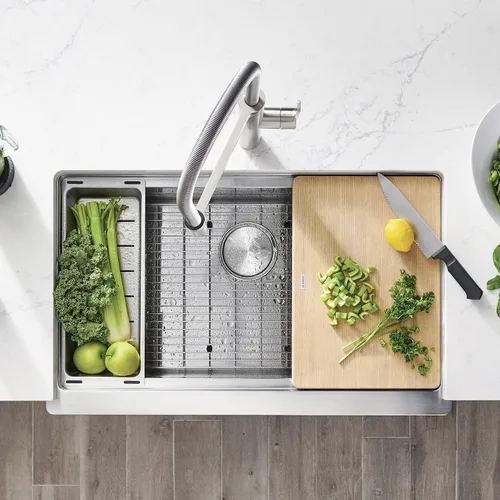 Vista 6 de BLANCO Quatrus R15 Ergon Delantal Super Single Farmhouse Fregadero de cocina