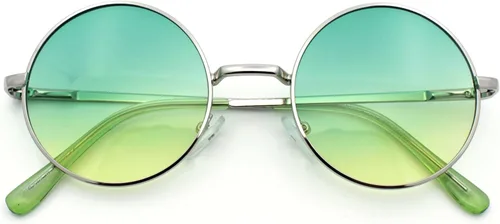 Vista 15 de SA106 Gafas de sol hippie redondas con lentes de gradiente de color de verano