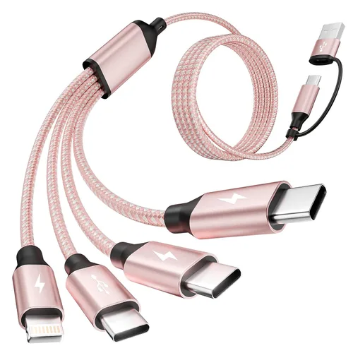 Vista 25 de Cable de carga múltiple USB C Splitter 1 paquete, cable de carga USB A/C a USB C, cable de carga dual tipo C, cable de carga múltiple 4 en 2 con 4