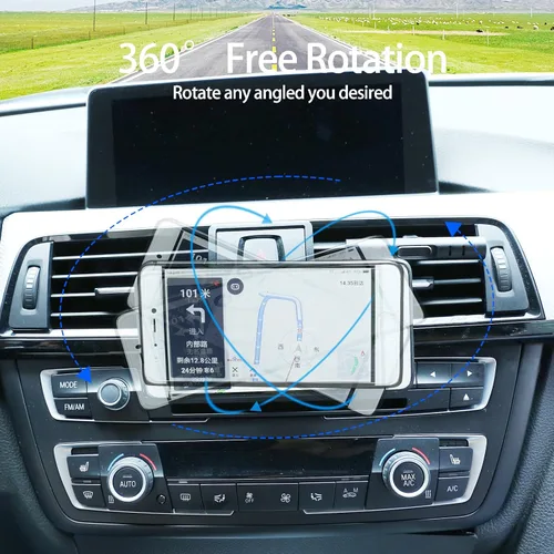 Vista 3 de Soporte de teléfono móvil para automóvil compatible con BMW 3 4 Series M3 M4 F30 F31 F32 F33 F34 F36 F80 F82 F83 Soporte giratorio de 360 grados