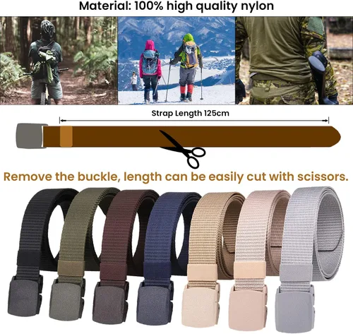 Vista 5 de Cinturón de nylon de la lona con la hebilla plástica del tirón cinturón táctico para los pantalones de carga