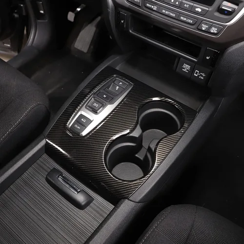 Vista 8 de Cubierta del panel de cambio para Honda Pilot 2016-2022 Ridgeline 2020-2023 Passport 2019-2023, protector antiarañazos para el marco del portavasos