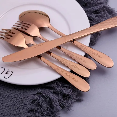 Vista 5 de Juego de cubiertos para 8 cubiertos de acero inoxidable de alta calidad, 40 piezas, incluye cuchillo mejorado, cuchara, tenedor, espejo pulido, apto