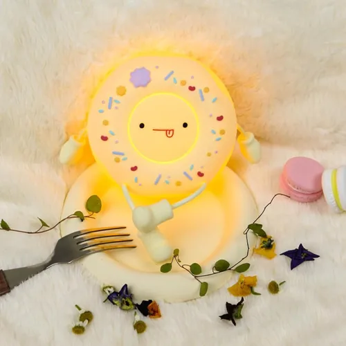 Vista 8 de Bonita luz nocturna de velero musical, lámpara de dormir de silicona suave, luz de noche recargable por USB para decoración de habitación, regalo