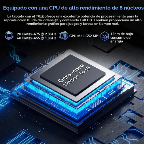 Vista 7 de TABWEE Tableta, 11 pulgadas 2K Android 16 tabletas con teclado 24GB+128GB