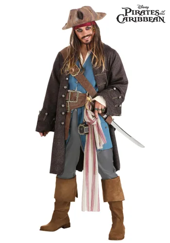 Vista 3 de Disfraz de Capitán Jack Sparrow para Hombre de Piratas del Caribe de Disney Multicolor