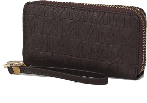 Vista 53 de MKF Collection Mia K - Cartera de pulsera para mujer, pequeña cartera de cuero vegano para tarjetas de crédito con cremallera y bolsillo