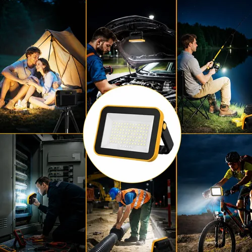 Vista 7 de T-SUN Luz de trabajo recargable, paquete de 4 luces de inundación
