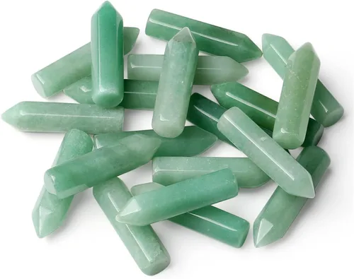 Vista 19 de Juego de 20 piedras de varita de cristales curativos, amatista natural, cuarzo rosa, cuarzo transparente, ojo de tigre, piedras preciosas