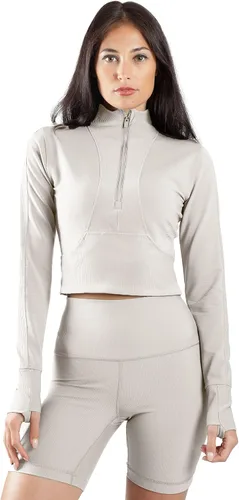 Vista 2 de 90 Degree By Reflex Chaqueta corta de manga larga con media cremallera para mujer Interlink