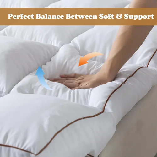 Vista 6 de WhatsBedding Cubrecolchón de espuma viscoelástica de 4 pulgadas, tamaño Queen, relleno de espuma viscoelástica triturada y esponjosa, cubrecolchón