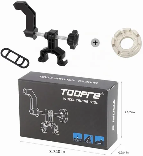 Vista 6 de Rueda de bicicleta portátil Truing Stand Bike Mini Llantas Ajuste Reparación Herramientas de montaje Llave de radios Negro
