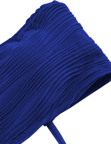 Vista 8 de ZAFUL Bikini sin tirantes para mujer, 2 piezas, traje de baño atrevido, sólido, con cordones