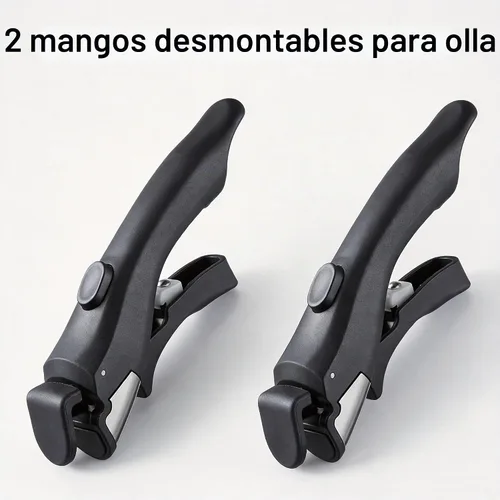 Vista 7 de 2 manijas extraíbles para ollas, mango desmontable para ollas y sartenes, mango de repuesto universal para utensilios de cocina, agarre Negro