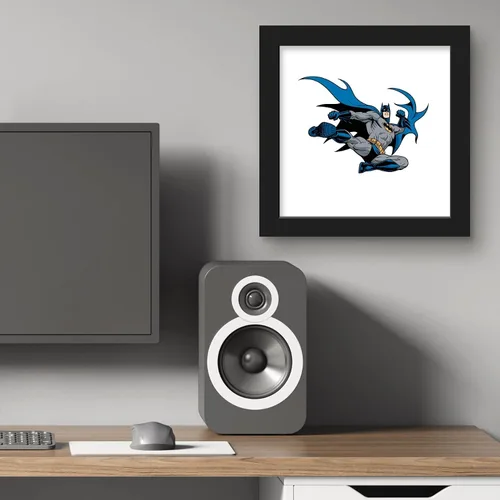 Vista 5 de Trends International Gallery Pops DC Comics Batman - Póster de pared de Action Kick, 12 x 12 pulgadas, versión enmarcada en negro