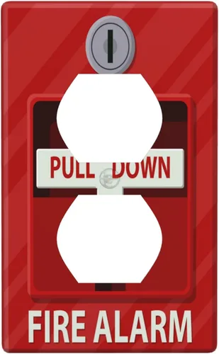 Vista 17 de Cubierta decorativa para interruptor de luz impresa con alarma de incendios, placa de pared decorativa de una sola palanca, placa frontal, 4.50 x