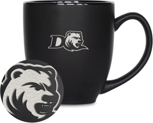 Vista 308 de Rico Industries - Taza de cerámica mate negra con grabado láser estándar de 15oz para NCAA (escuelas T & U) - Para bebidas calientes o frías