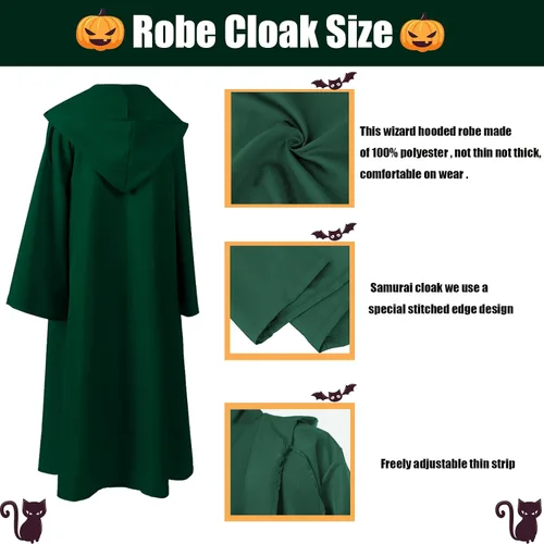 Vista 3 de Men Tunic Hooded Robe Cloak Knight Fancy Cool Cosplay Costume Halloween Costume Tunic Hoodies Robe Cosplay Capes