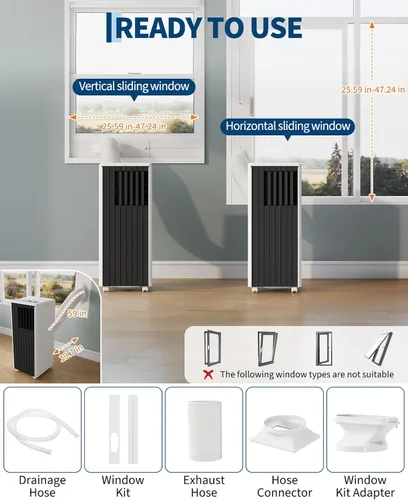 Vista 8 de Garvee 3-in-1 Portable Air Conditioner, 8000 BTU (5000 BTU SACC) AC Unit