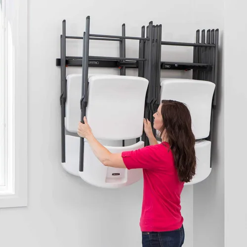 Vista 9 de LIFETIME 80719 Wall Mounted Chair Rack Black