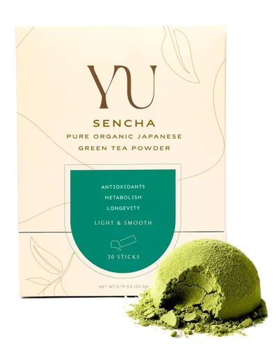Vista 9 de Yu Tea Organic Sencha Green Tea Powder, 100 porciones, rico en antioxidantes, EGCG y L-teanina, hoja japonesa pura de la primera cosecha, baja