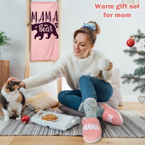 Vista 5 de VitalCozy 2 piezas de regalos para el día de la madre, regalo para mamá, oso, pantuflas, regalo para mamá, asistentes administrativos, regalos