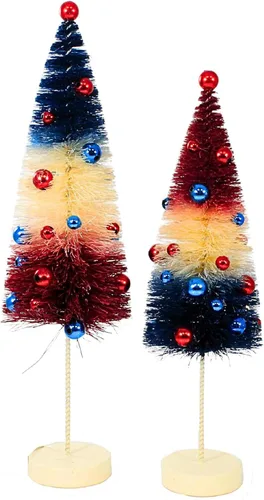 Vista 3 de Bethany Lowe Americana USA - Juego de 2 cepillos para botellas de 9.5 y 11 pulgadas con adornos