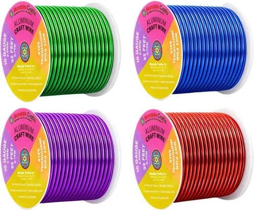 Vista 71 de Mandala Crafts - Alambre de aluminio anodizado de calibre 22 para hacer joyas - 137.2 m de alambre flexible surtido y coloreado - Doble para bonsái