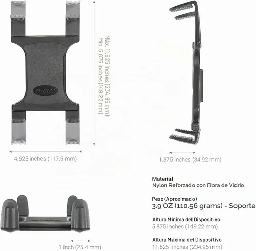 Vista 8 de ARKON Carril de asiento de coche o camión o soporte de tableta de piso con brazo de 22 pulgadas para iPad Pro iPad Air 2 iPad Retail Negro