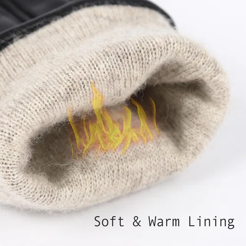 Vista 2 de MaxW Women's Sheepskin Leather Gloves for Winter Touchscreen Warm Gloves for Cold Weather