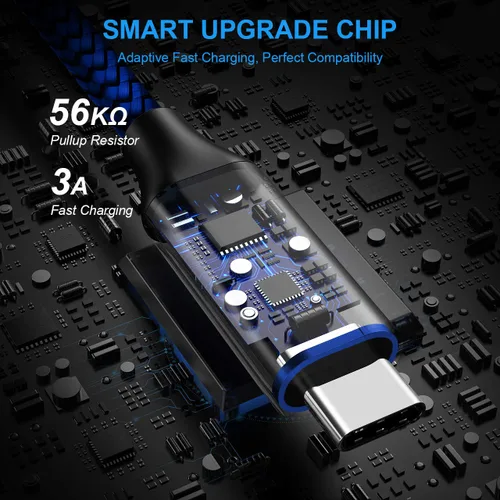 Vista 2 de etguuds Cable USB A a USB C, paquete de 5 (3/3/6/6/10 pies) de carga rápida tipo C Cable de carga USBC para iPhone 17 16 15 Pro Max Plus Air, Azul