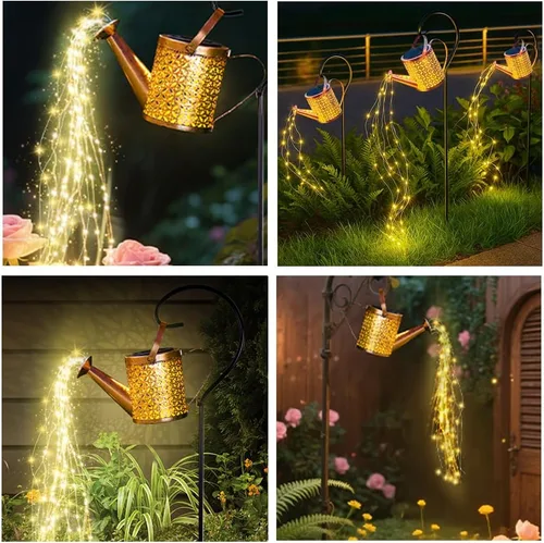 Vista 3 de B-Best Luces Solares para Exteriores Decoraciones de Jardín, Luz de Paisaje en Forma de Regadera Farol Colgante Grande, Decoración de Patio Exterior
