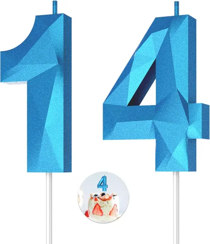 Vista 152 de Velas de cumpleaños con números (0 velas negras), forma de diamante 3D, decoración de pastel de feliz cumpleaños para niños y hombres, cumpleaños