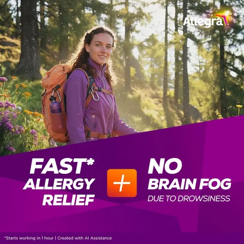 Vista 4 de Allegra Líquido para aliviar la alergia de 12 horas para niños, sin somnolencia, medicamento antialérgico para interiores y exteriores, 30 mg