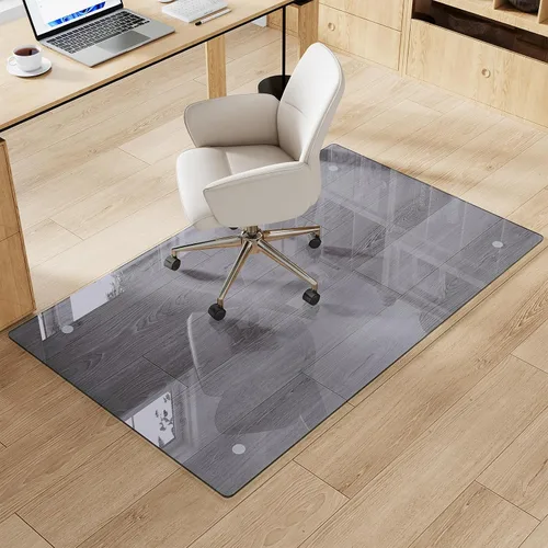 Vista 2 de Alfombrilla de cristal templado gris para silla de 30 x 48