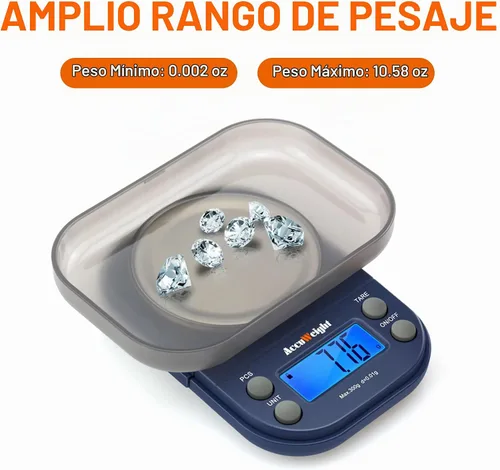 Vista 5 de Báscula digital de gramos AccuWeight con 10.58 oz/0.0004 oz