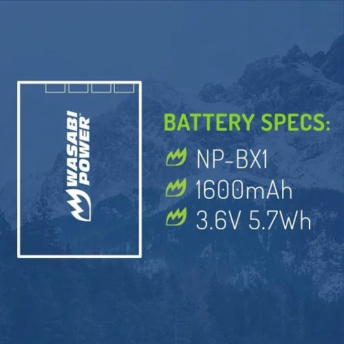 Vista 3 de Wasabi Power Batería NP-BX1 (paquete de 4) para Sony NP-BX1/M8, ZV-1, ZV-1 II, Cyber-Shot DSC-HX95, HX99, HX350, RX1, RX1R II, RX100